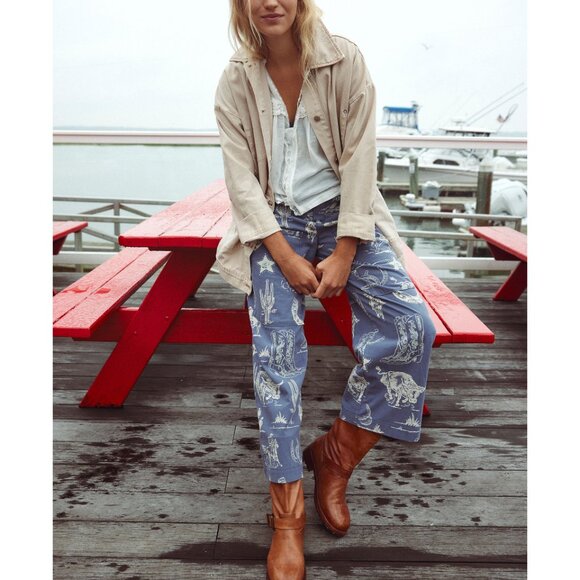 🆕 FREE PEOPLE We The Free Avery Denim Jacket / Softest Sand XL NWT - Picture 6 of 12